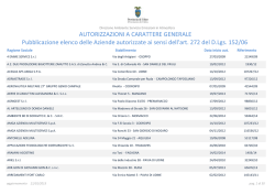 AUTORIZZAZIONI A CARATTERE GENERALE Pubblicazione
