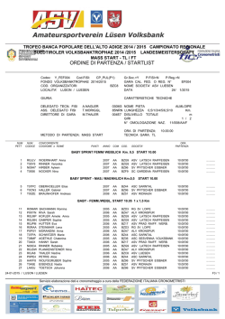 Ordine di partenza / Startliste