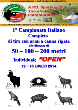 Programma - Sporting club tiro a volo Piancardato