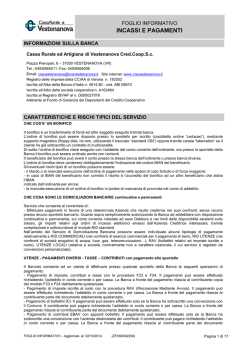 INCASSI E PAGAMENTI - CRA di Vestenanova