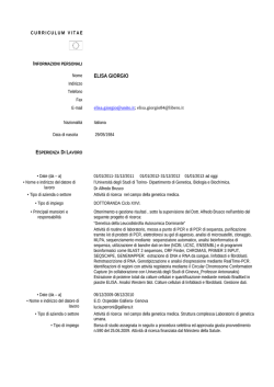 Curriculum Vitae - Doctoral School in Life and Health Sciences