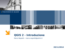 QGIS 2, Introduzione - Laboratorio di Geomatica