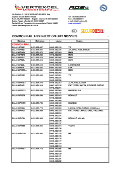 COMMON RAIL AND INJECTION UNIT NOZZLES