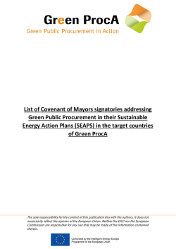 List of Covenant of Mayors signatories addressing