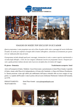 ECUADOR TOP END FOR PAX VIP VIAGGIO DI NOZZE