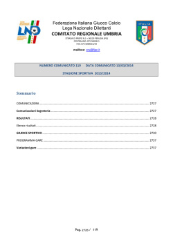 giovanissimi regionali a1 - FIGC Comitato Regionale Umbria