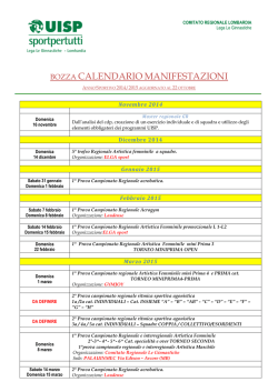 BOZZA CALENDARIO MANIFESTAZIONI