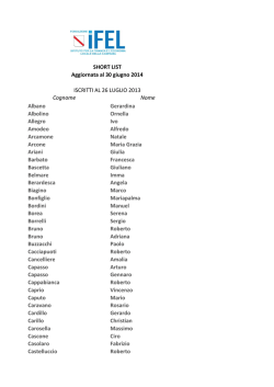 Cognome Nome Albano Gerardina Albolino Ornella Allegro Ivo