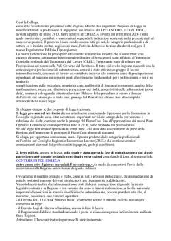 Gent.le Collega, sono state recentemente presentate dalla Regione