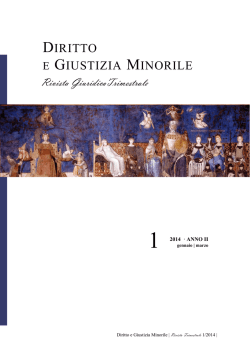 Numero 1 anno 2014 - Diritto e Giustizia Minorile