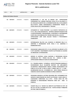 Azienda Sanitaria Locale TO3 Atti in pubblicazione