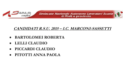 CANDIDATI R.S.U. 2015 &ndash; I.C. MARCONI-SASSETTI