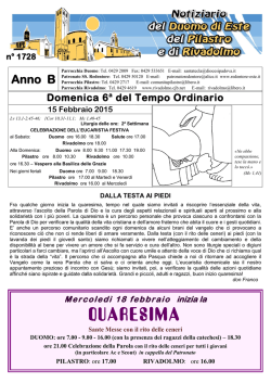 notiziario della settimana