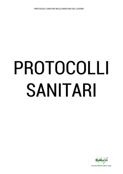 PROTOCOLLI SANITARI NELLA MEDICINA DEL LAVORO