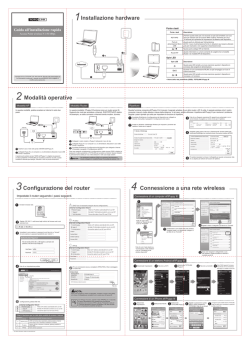 Installazione hardware Modalit&agrave; operative Configurazione del