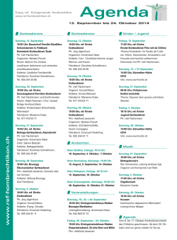 Agenda - Reformierte Kirchgemeinde Hombrechtikon