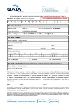 Domiciliazione bancaria o postale