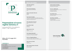 Preparazione al nuovo regime Solvency II