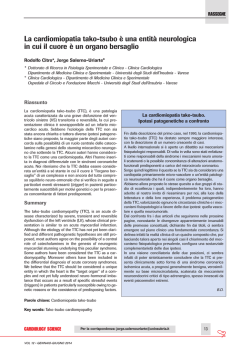 La cardiomiopatia tako-tsubo &egrave; una entit&agrave; neurologica in cui