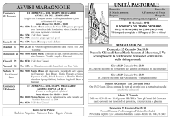 Avvisi Parrocchiali - Unità Pastorale Breganze Maragnole