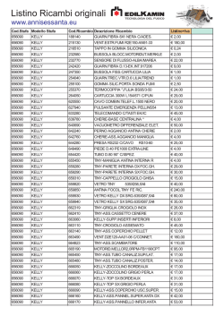 Listino ricambi Edilkamin Kelly