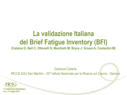 La validazione italiana del Brief Fatigue Inventory (BFI)