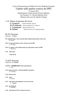 Update sulla epatite cronica da HBV