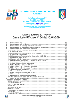 Comunicato ufficiale N.24 - Comitato di VARESE