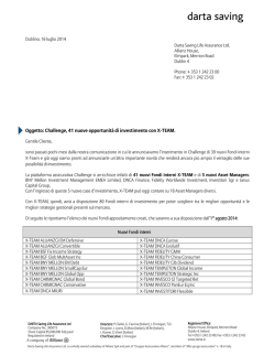 Notizia su nuovi Fondi Challenge dal 1 agosto 2014