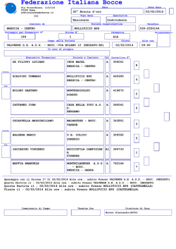 vai al sorteggio - Federazione Italiana Bocce