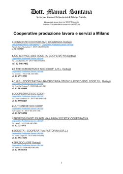 Cooperative produzione lavoro e servizi a Milano