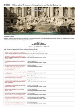 ICNCE 2014 : XII International Conference on Nanoengineering