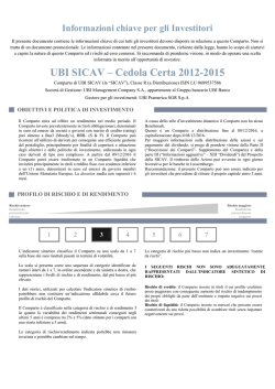 Informazioni chiave per gli Investitori