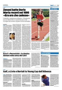 Zenoni batte Dorio Marta record nei 1000 «Era ora che cadesse»