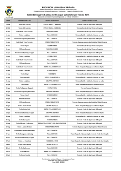 Calendario gare pesca - anno 2014 - Provincia di Massa