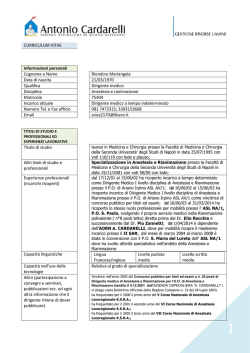 CURRICULUM VITAE Informazioni personali Cognome