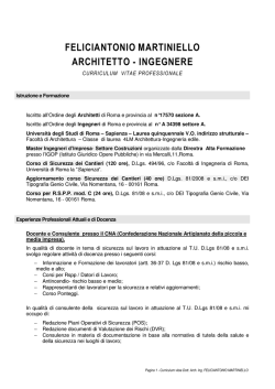 Curriculum vitae - Universit&agrave; di Roma