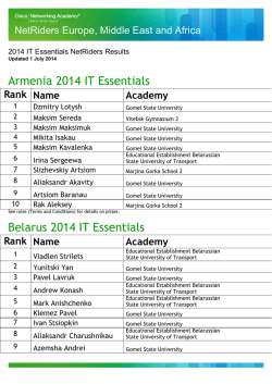 Armenia 2014 IT Essentials Belarus 2014 IT Essentials
