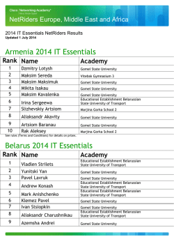 Armenia 2014 IT Essentials Belarus 2014 IT Essentials