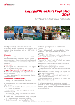 soggiorni estivi tematici 2014 - People Caring