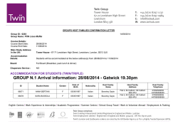 GROUP N.1 Arrival information: 28/08/2014