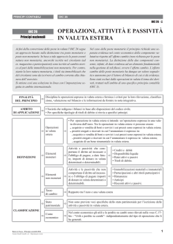 OIC 26 - Operazioni, attivit&agrave; e passivit&agrave; in valuta estera