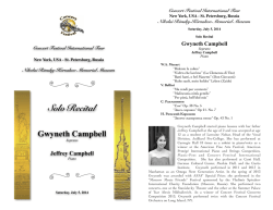 Solo Recital Gwyneth Campbell