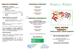 Corso Oral Motor Therapy - Associazione Logopedisti Toscani