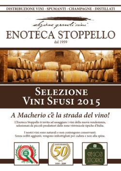 Lista Vini Sfusi 2015 Listino prezzi (&euro;/l)
