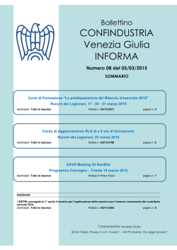 CONFINDUSTRIA Venezia Giulia INFORMA
