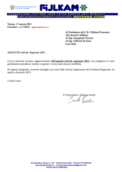 Agenda Attivit&agrave; Regionale 2015