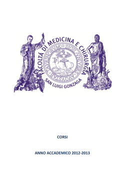 Brochure dei corsi  - Laurea magistrale in Medicina e Chirurgia