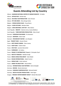 Guests Attending List Attending List by Country List by Country