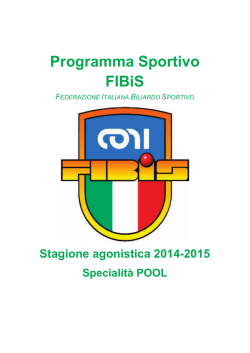 programma sportivo 2014 2015 - Federazione Italiana Biliardo